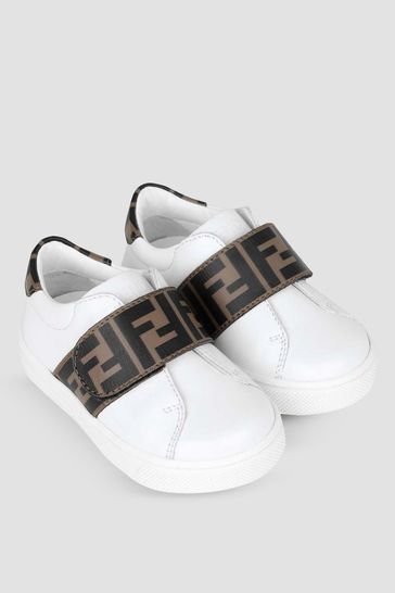 Kids Leather FF Logo Trainers