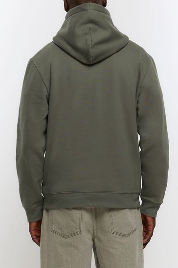 River Island Green Regular Fit Hoodie