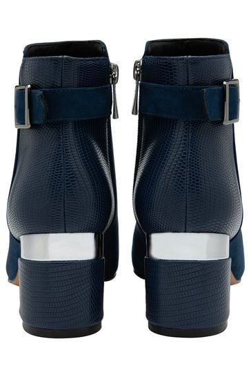 Navy heeled ankle new arrivals boots uk