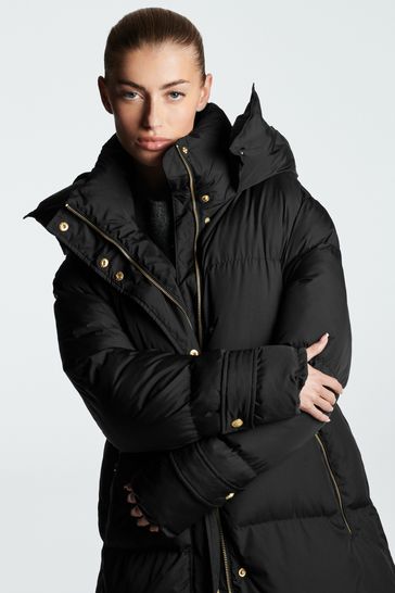 Next womens black padded coat outlet