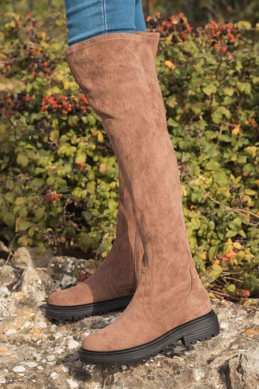 Buy Novo Natural Lindos Flat Over The Knee Boots from Next Germany