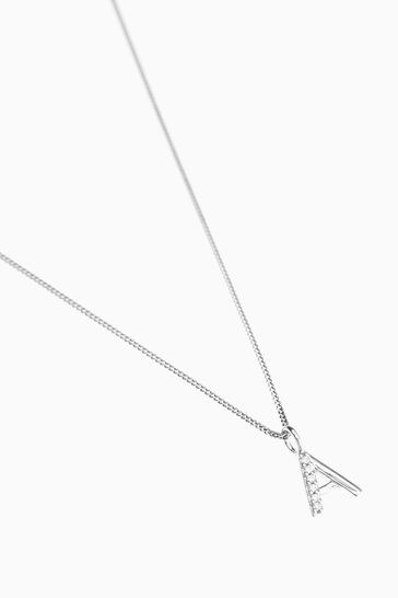 Sterling silver cubic on sale zirconia initial necklace