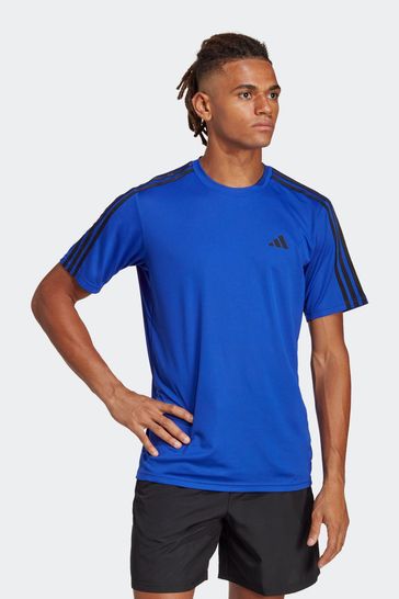 Adidas essentials 3 stripe t shirt mens top