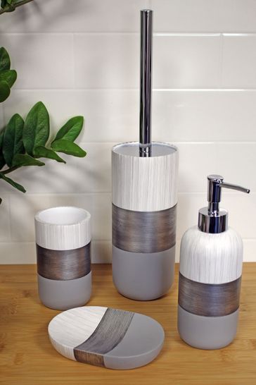 Showerdrape Silver Set of 4 Bathroom Accessory Set