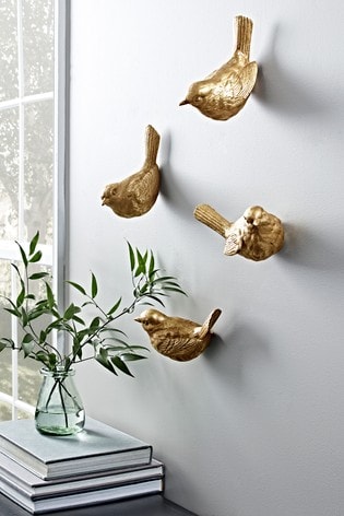 Cox & Cox Gold Hanging Birds Ornament