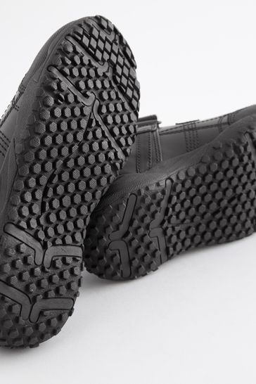 Buy Black Extra Wide Fit H School Leather Double Strap Shoes