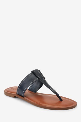 navy toe post sandals