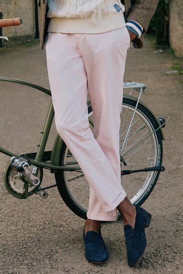 Pantalones chinos rosa claro de corte slim Stamford de Joules