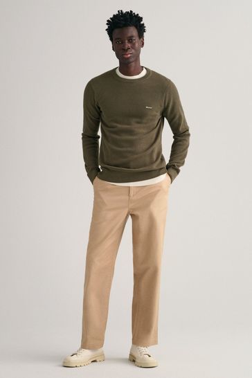 Buy GANT Green 100 Cotton Pique Crew Neck Jumper from Next Bahrain