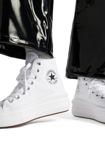 Converse White Move Platform High Top Trainers