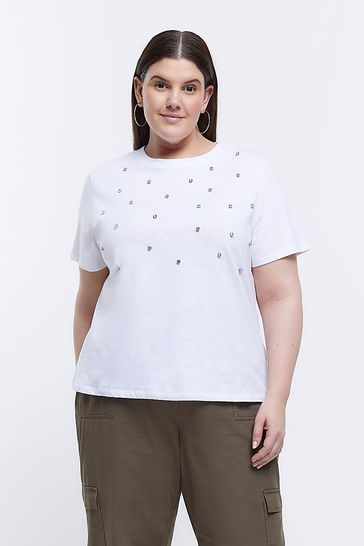 River island diamante t shirt on sale