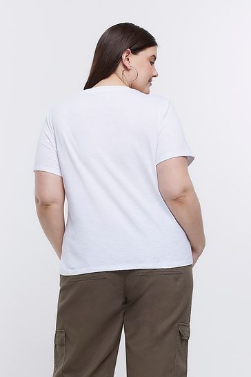 Plain white t shirt river island hotsell