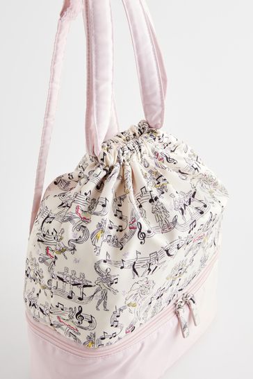 Cath Kidston Ecru Ballet Print Kids Drawstring Backpack