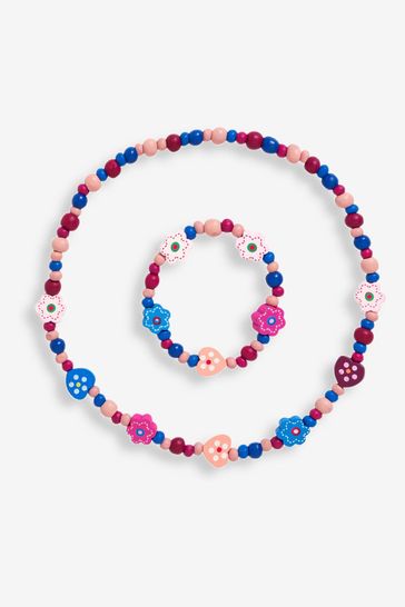 JoJo Maman Bébé Pink/Blue Toddler Necklace Set