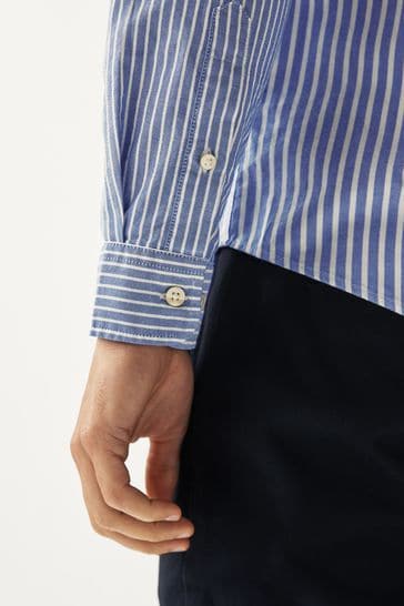 Buy Blue White Mix Stripe Stripe Long Sleeve Shirt from Next