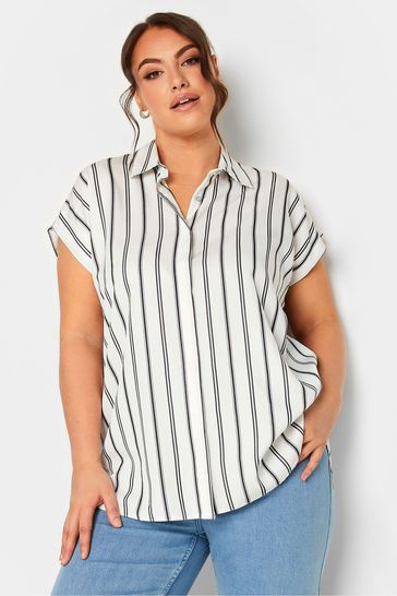 Yours Curve White Button Through Shirt