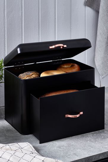 Black XL Drawer Bread Bin Bread Bin