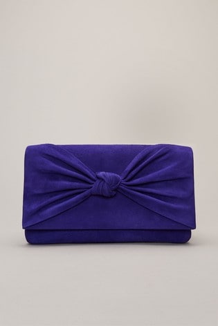 Phase Eight Blue Carrie Knot Front Clutch Bag