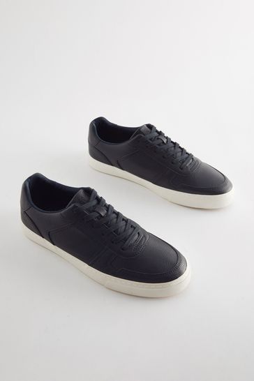 Navy Blue Lace Up Low Trainers