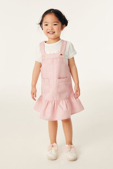 Baker by Ted Baker Pink Pinafore and T-Shirt Set