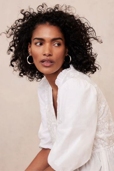 White embroidered outlet blouse