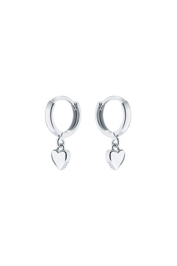 ted baker silver harrie tiny heart huggie earrings