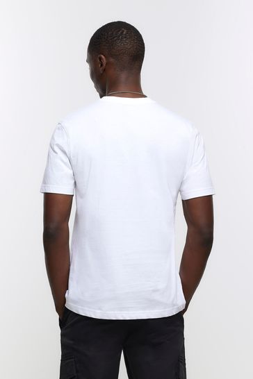 Plain white t shirt river island clearance