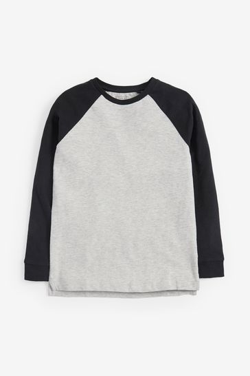 thermal knit color blocked raglan sleeve t shirt for men