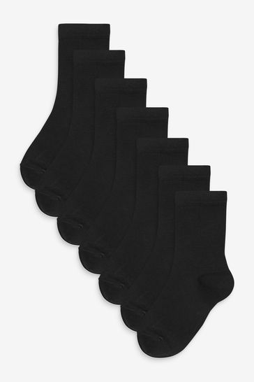 Black 7 Pack Bamboo Rich Socks