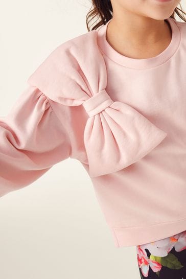 Baker by Ted Baker Pink Bow Sweater and Floral Leggings Set