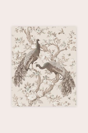 Laura Ashley Belvedere Soft Truffle Wallpaper Price per roll peacock *last roll* 