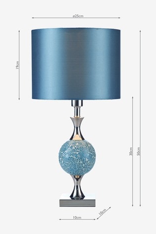 Dar Lighting Elsa Table Lamp From, Isla Mirrored Glass Round Table Lamp With Velvet Shade