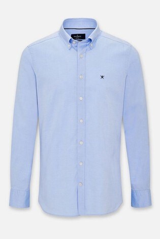Hackett London Mens Blue Washed Oxford Shirt