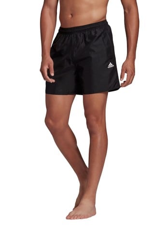 adidas Black 3 Stack Solid Swim Shorts