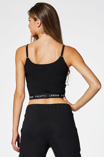 Buy Pineapple Black Strappy Crop Top from Next Luxembourg