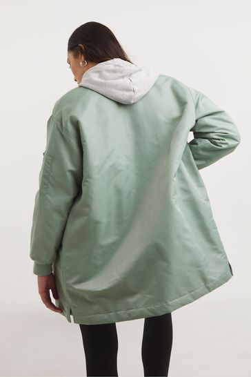 Satin longline jacket online