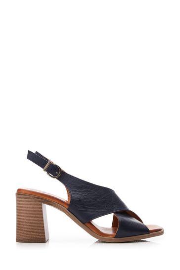 Moda in pelle block heel sandals on sale
