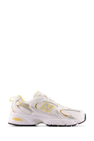 New Balance White/Lemon 530 Trainers