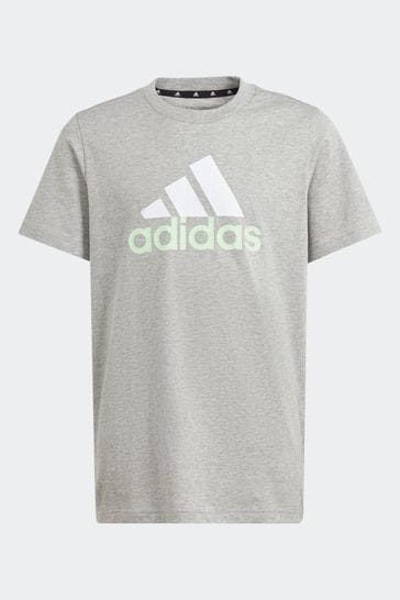 Buy adidas Grey Cotton Essentials USA Big Logo Two-Color from Next Sportswear T-Shirt