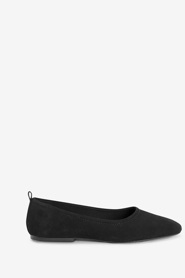 Black suede ballet best sale flats