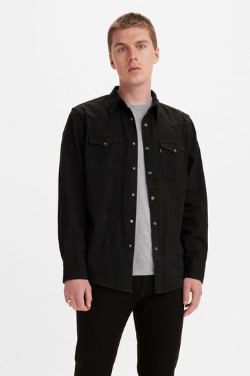 Levi's® Marble Black Denim Rinse Barstow Western Standard Denim Shirt