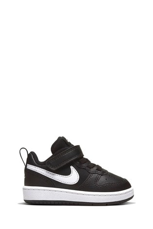 Nike Black/White Court Borough Low Infant Trainers