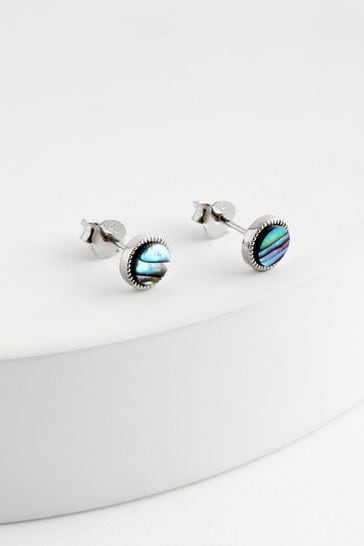 Sterling Silver Abalone Stud Earrings