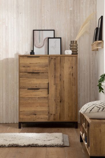 Buy Dark Bronx Oak Effect Low Wardrobe from the Next UK online shop