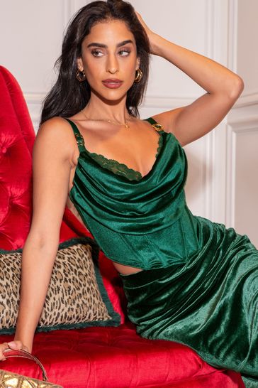 Midi wrap deals skirt green