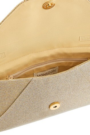 Buy Monsoon Ladies Gold Sammy Lurex Occasion Clutch Bag from the Next UK online shop