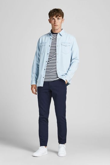 Buy JACK JONES Blue Slim Fit Chino Trousers from Next Netherlands