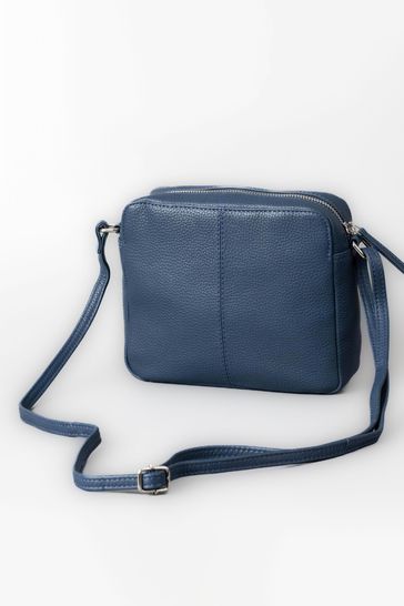 Navy leather saddle bag new arrivals