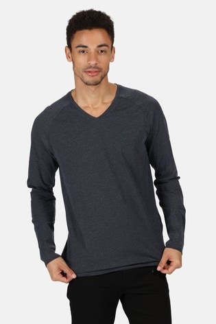 mens v neck long sleeve t shirt