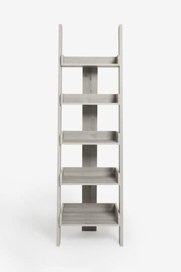 Narrow ladder shop shelf grey